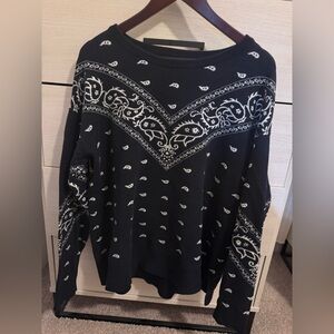 Navy Paisley Women's Sweater